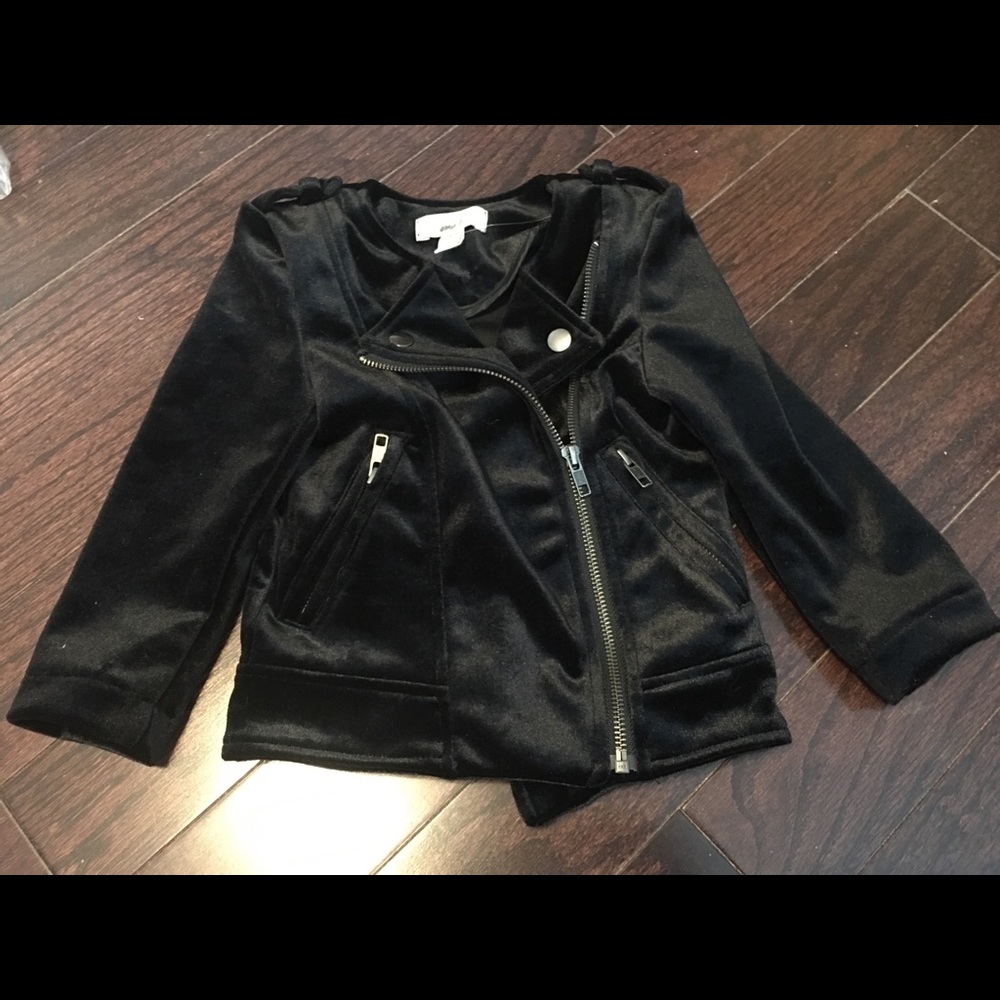 Peek Velvet Moto Jacket Black Size XS (2-3) Nordstrom $45